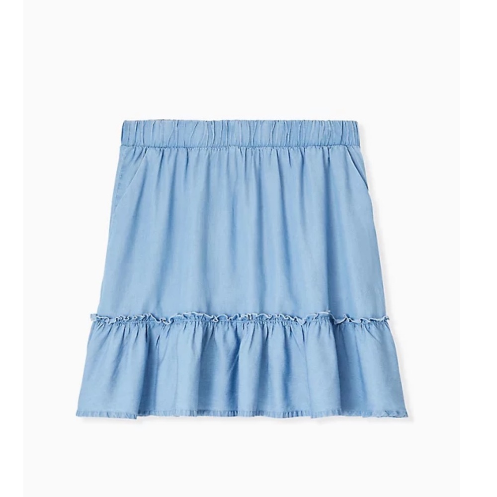 Torrid Chambray Ruffle Mini Skirt